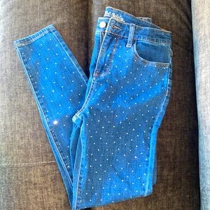 bedazzled skinny jeans